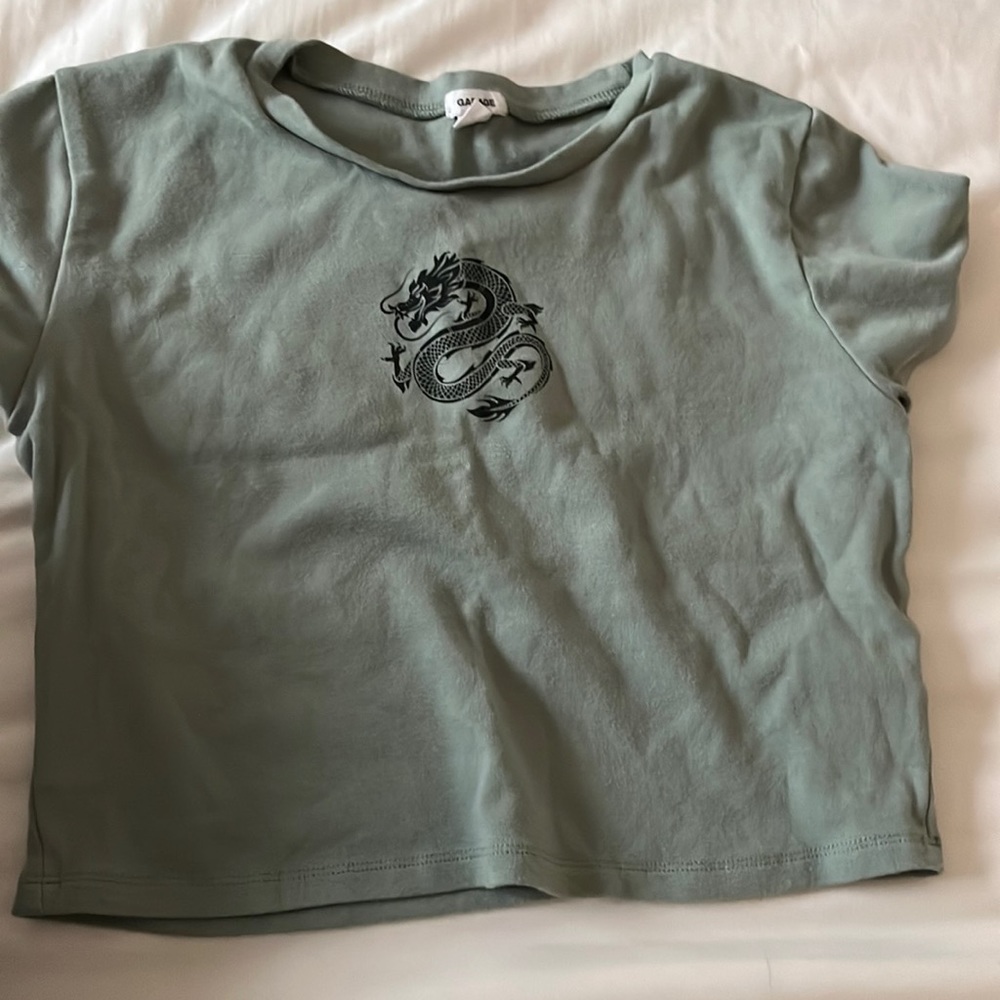 Garage green baby tee